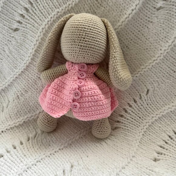 Handmade Baby Gift Set – Crochet Bunny, Rattle, Swaddle & Pacifier Clip - Picture 6 of 8